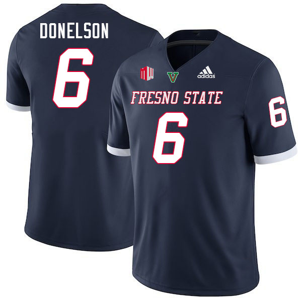 Fresno State Bulldogs #6 Bryson Donelson College Football Jerseys Stitched-Navy Fresno State Bulldogs #6 Bryson Donelson College Football Jerseys Stitched-Navy